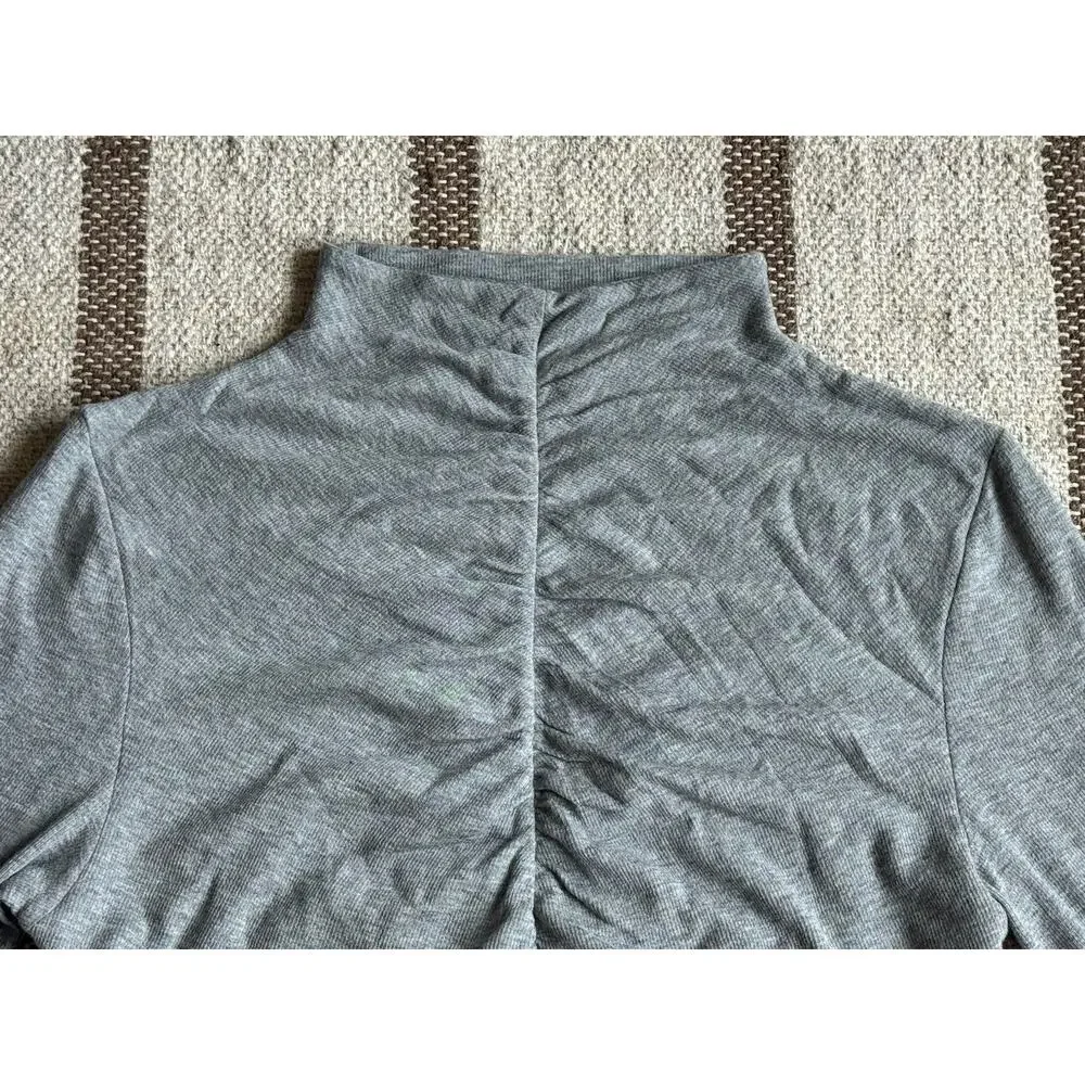 Veronica Beard Theresa Ruched Turtleneck Sweater Gray Women’s Large - Picture 3 of 10